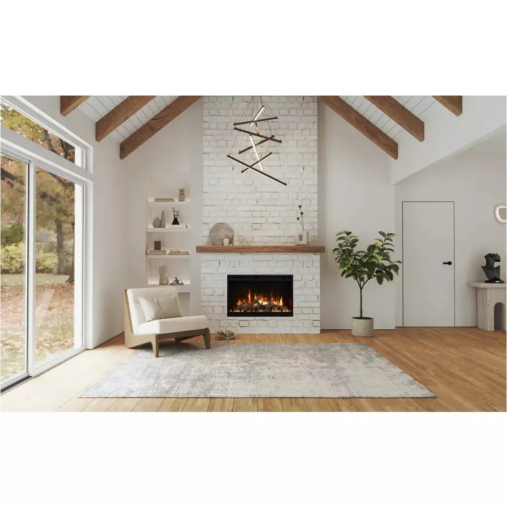 Amantii 42 Inch Fire & Ice RusticStone Smart Built-In Electric Fireplace