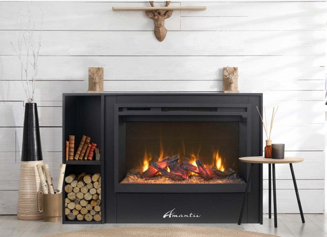 Amantii Contemporary Pedestal Display for 42 Inch Fire & Ice RusticStone Fireplace