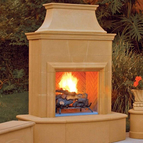 American Fyre Designs White Aspen Petite Cordova Vented Fireplace with Bullnose Hearth