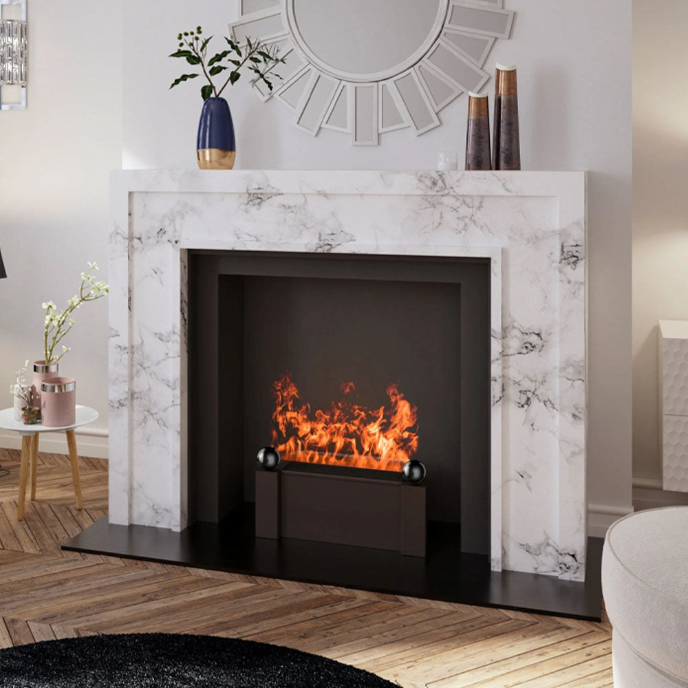 Aquafire 23 Inch Gatsby Freestanding Electric Water Vapor Fireplace and Decorative Insert