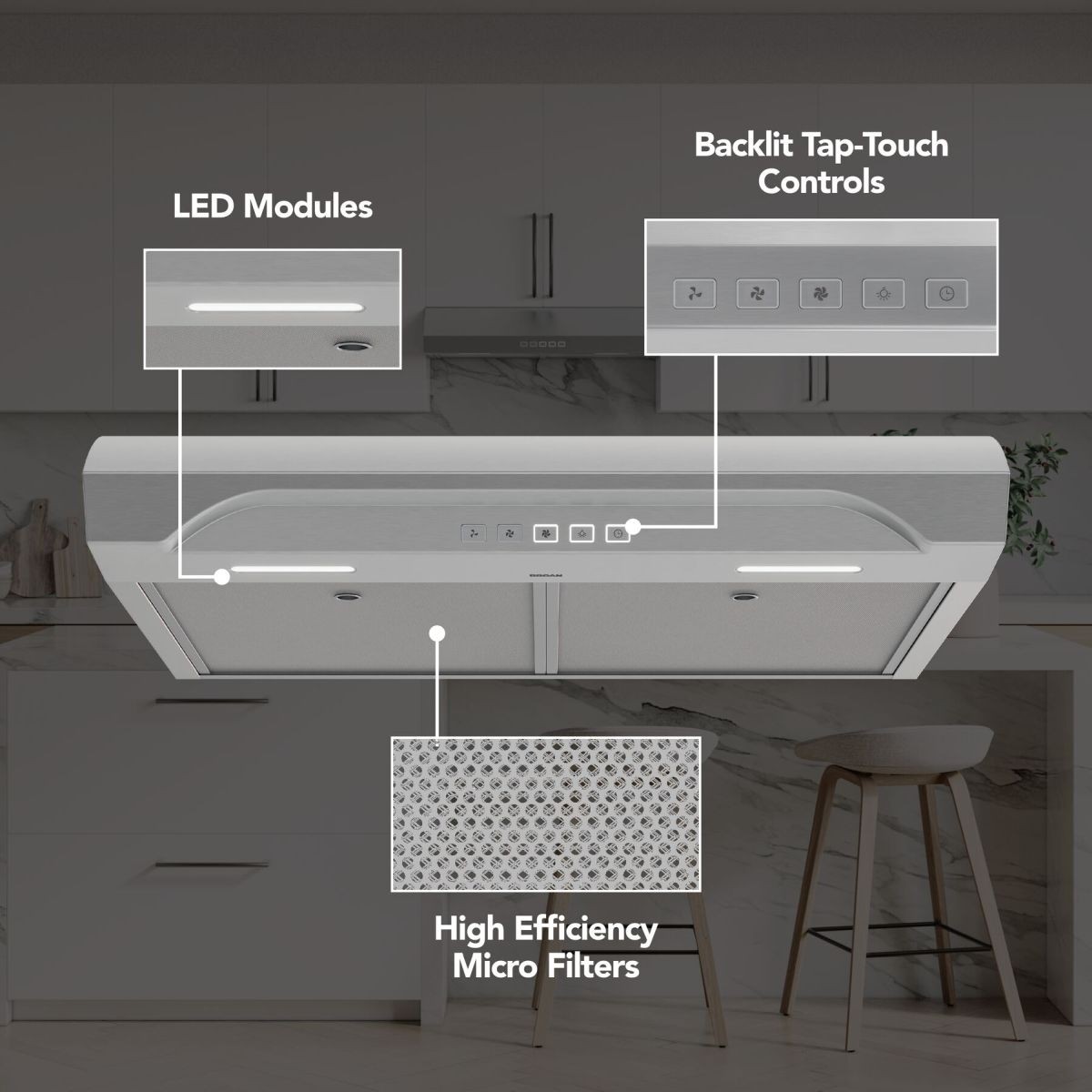 Broan 30 Inch 3-Speed 350 MAX Blower CFM Range Hood