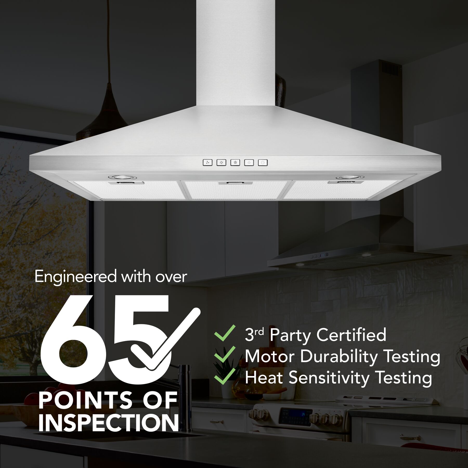 Broan 36 Inch Convertible Wall-Mount Pyramidal Chimney Range Hood