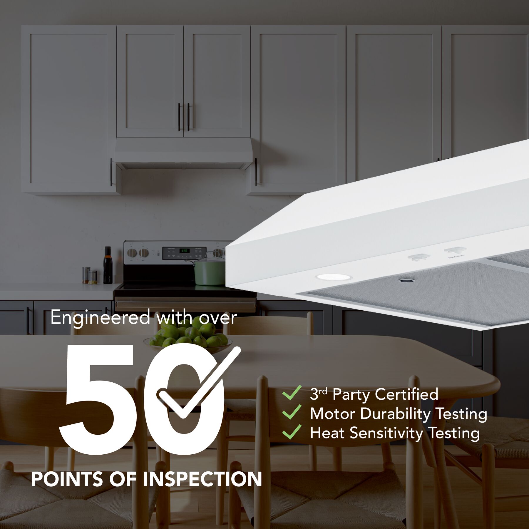 Broan Glacier 42 Inch 350 MAX Blower CFM 2 Speed Range Hood