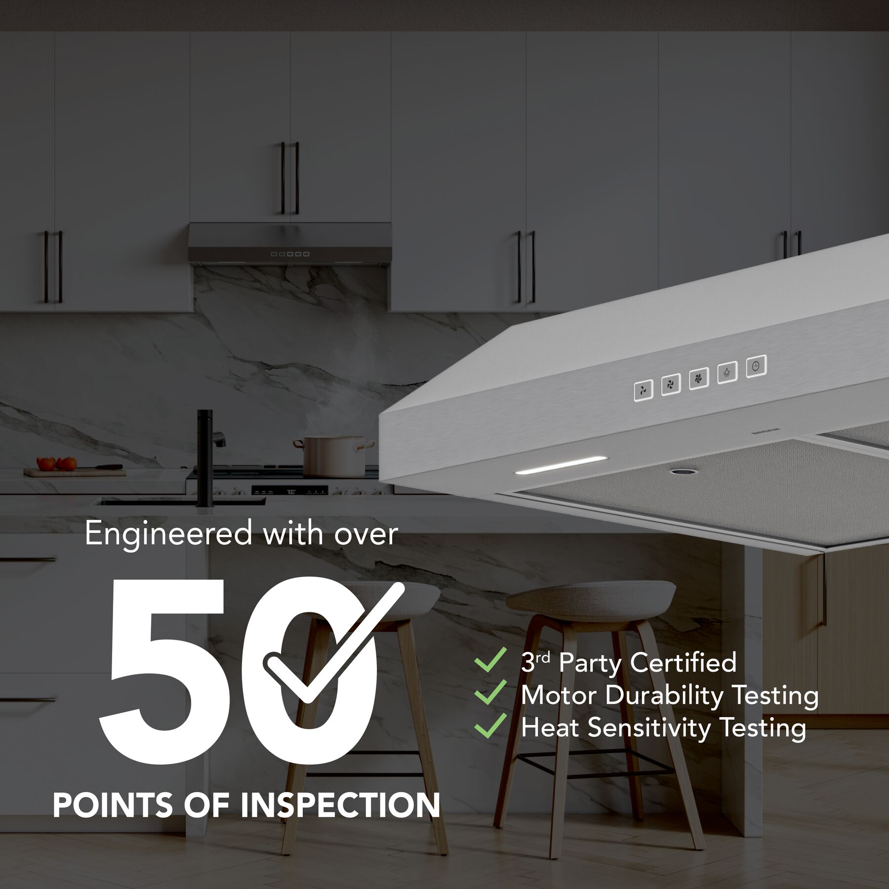 Broan Glacier 36 Inch 350 MAX Blower CFM 3 Speed Range Hood