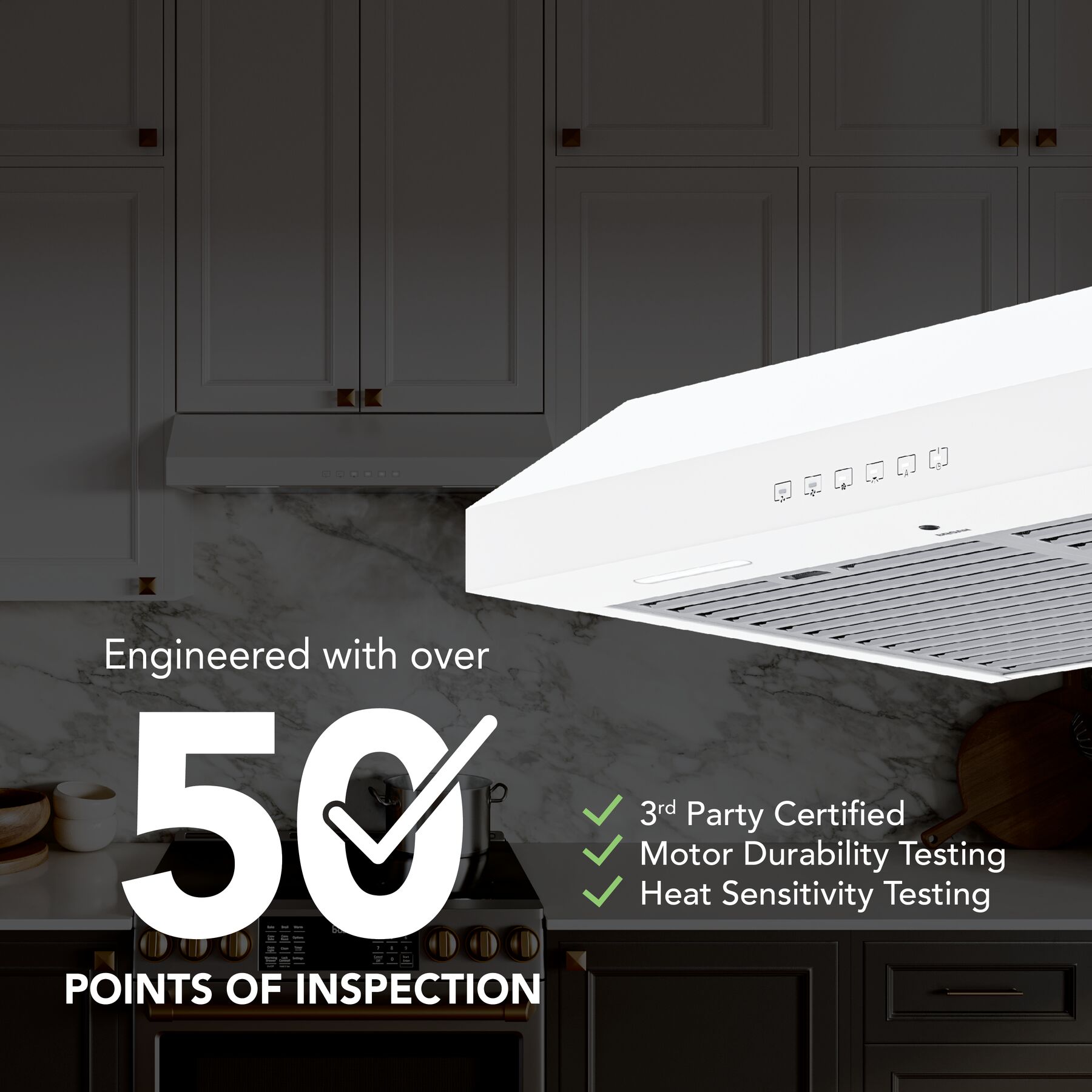 Broan Glacier 30 Inch 490 MAX Blower CFM 3 Speed Range Hood
