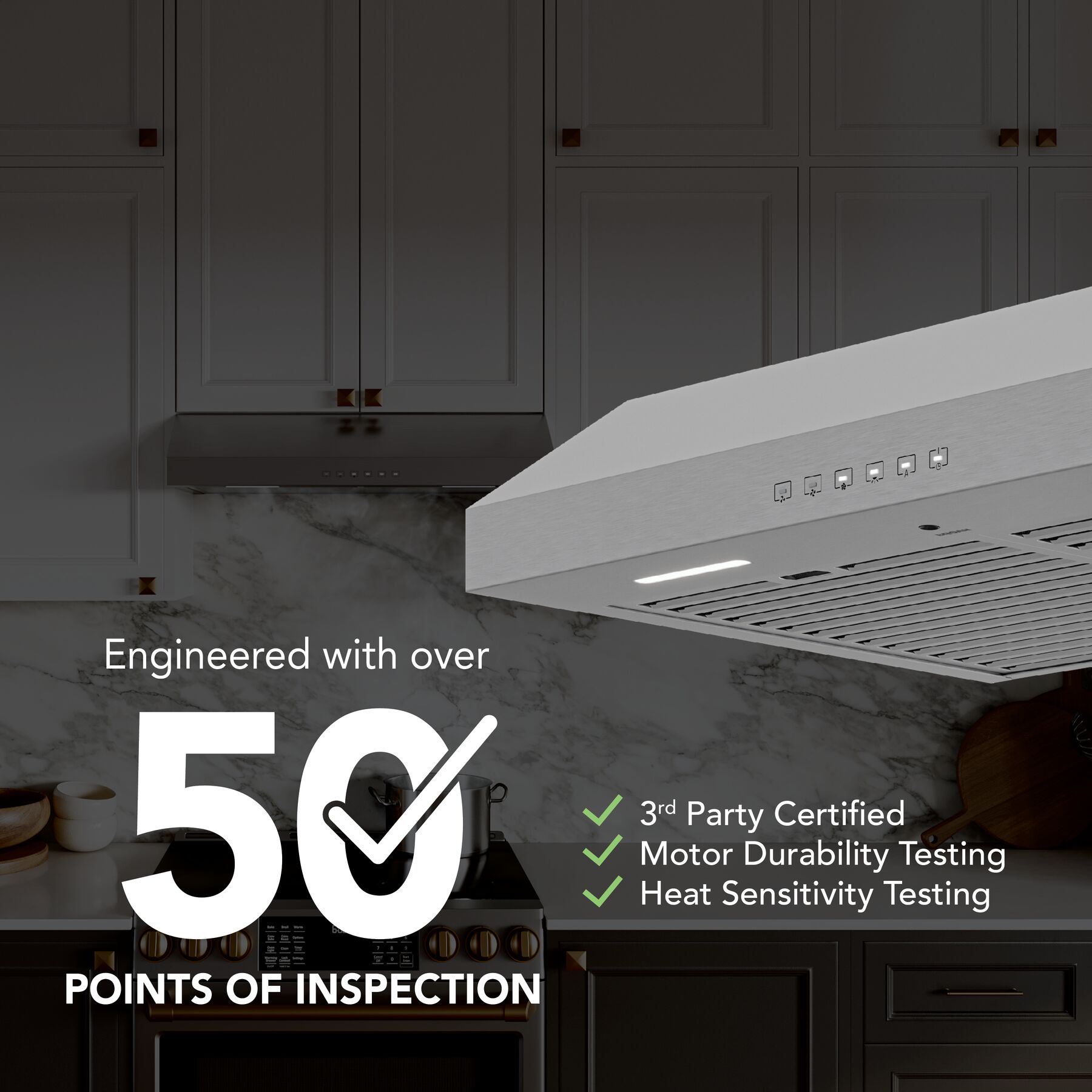 Broan Glacier 36 Inch 490 MAX Blower CFM 3 Speed Range Hood