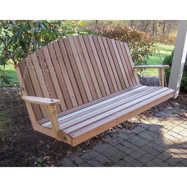 Creekvine Designs 6 Foot Cedar Mountaintop Fanback Porch Swing