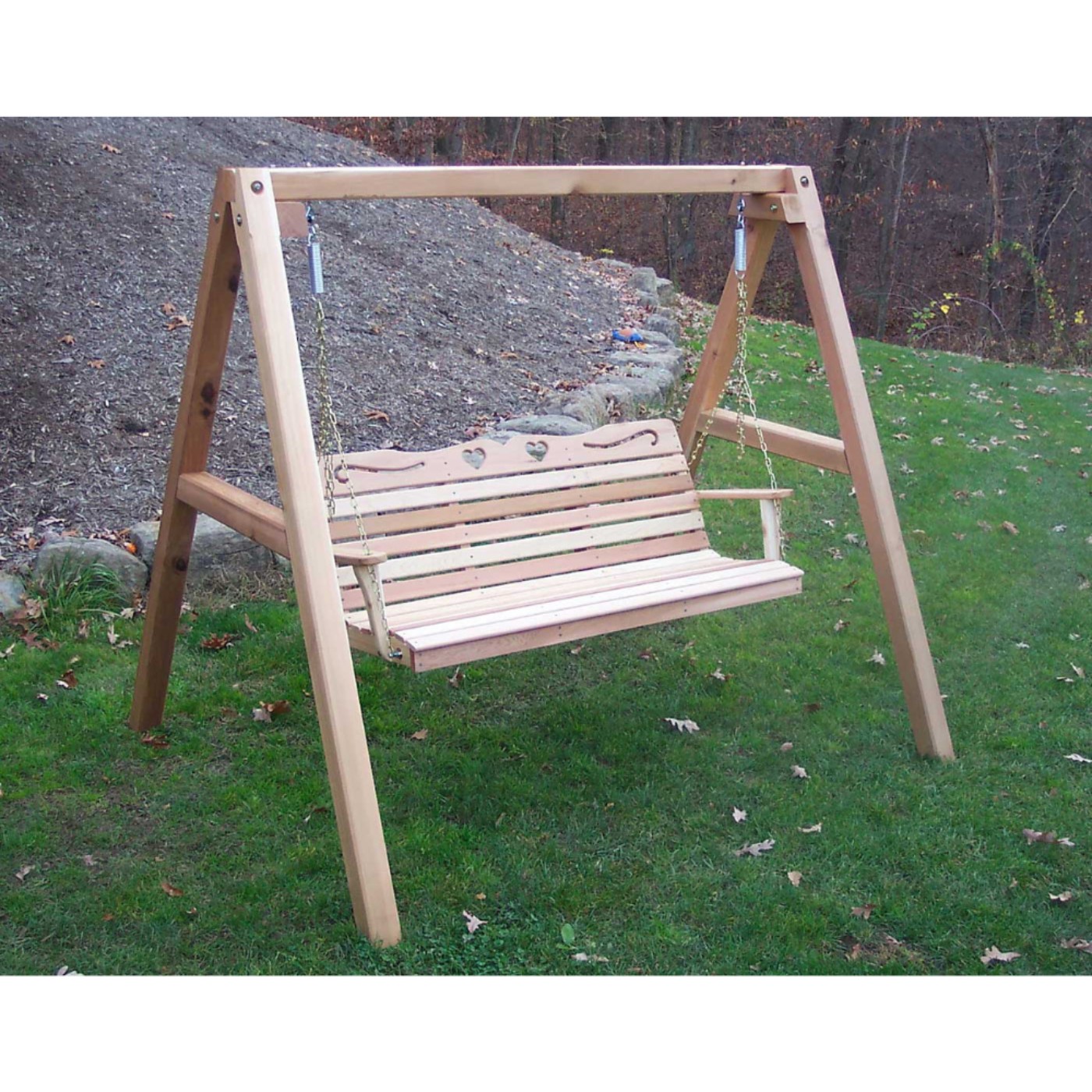 Creekvine Designs 4 Foot Cedar Country Hearts Porch Swing