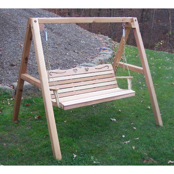 Creekvine Designs 5 Foot Cedar Country Hearts Porch Swing