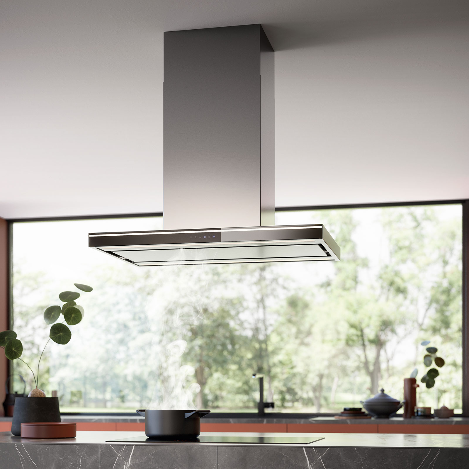 Falmec 36 Inch Lumina LED NRS Island Vent Hood
