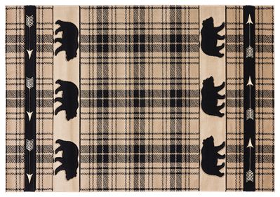 Goods of the Woods 32 x 52 Inch Six Bear Plaid Hearth Rug