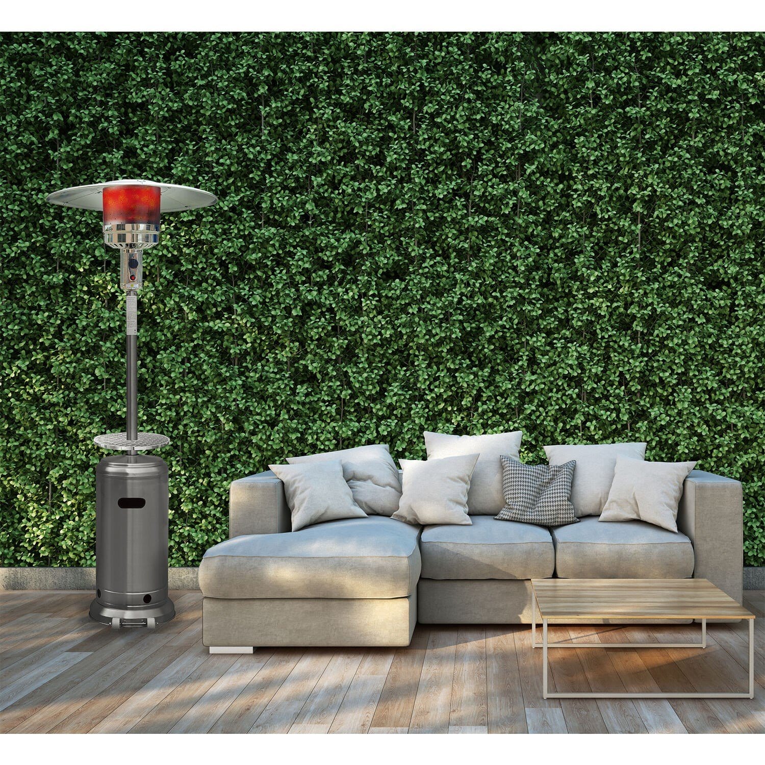 Hanover 7 Foot 41K BTU Steel Umbrella Patio Propane Heater