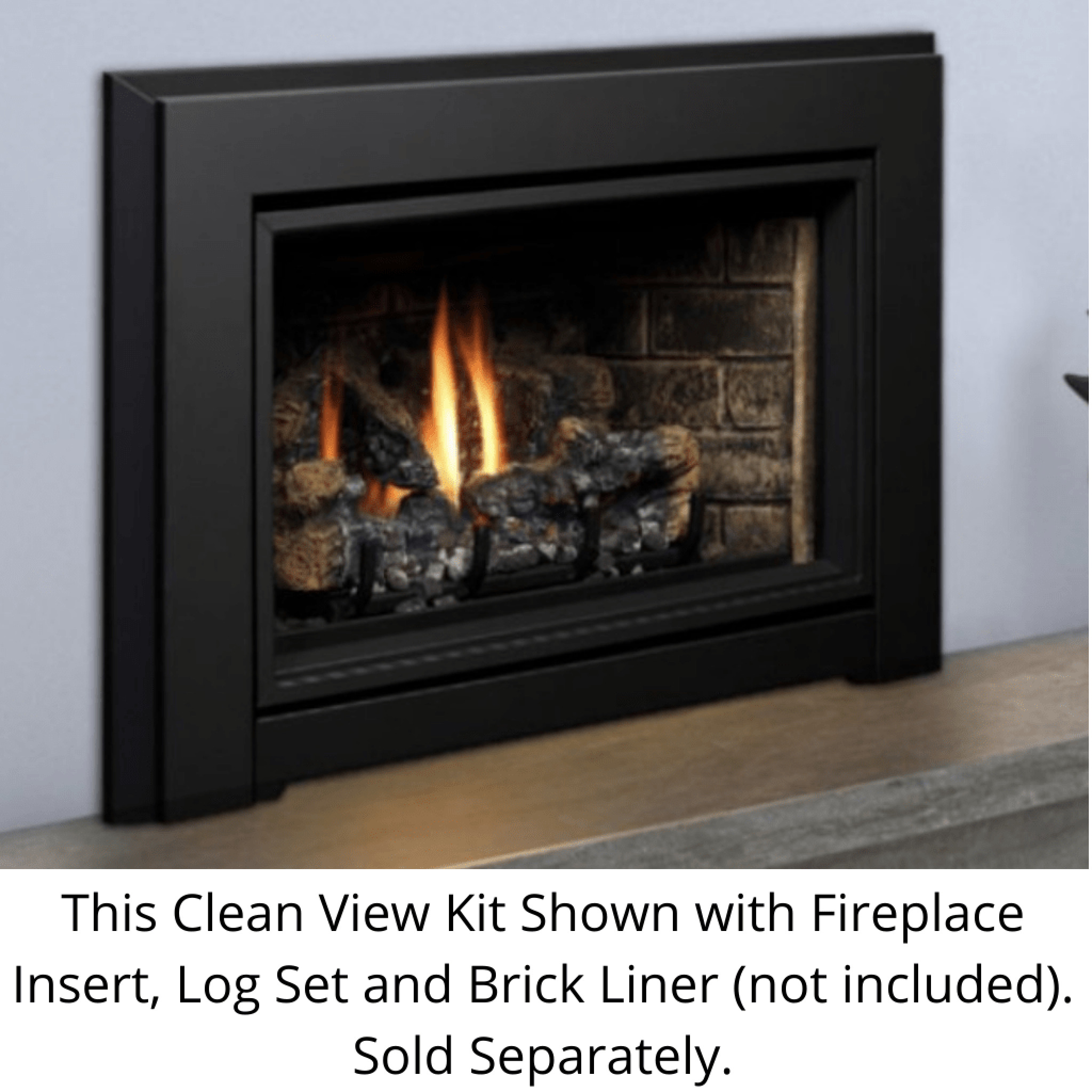 Kingsman Clean View Kit with Safety Screen and Large Backer Surround for IDV34 Fireplace Inserts