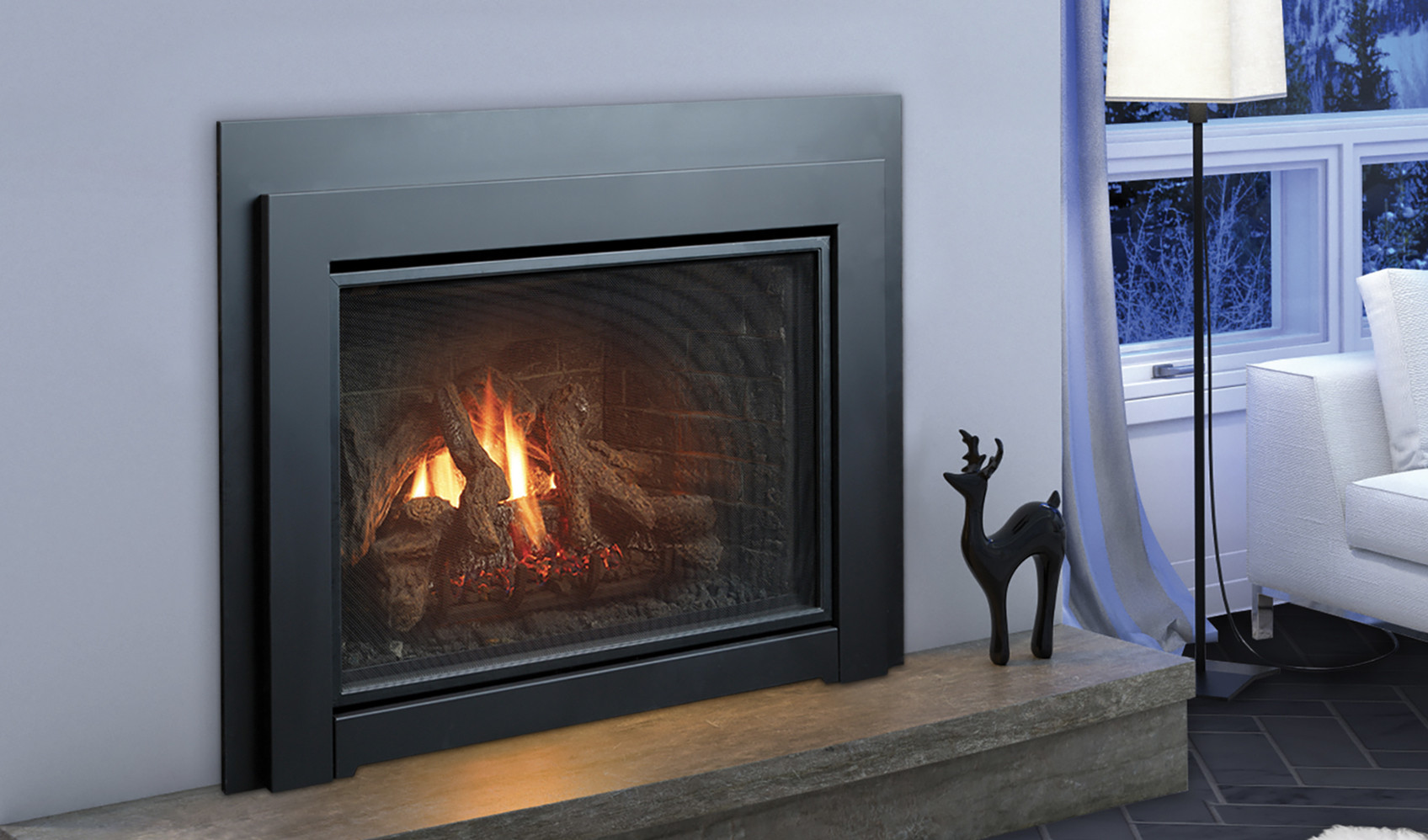 Kingsman 24 Inch IDV24 Direct Vent Natural Gas Fireplace Insert