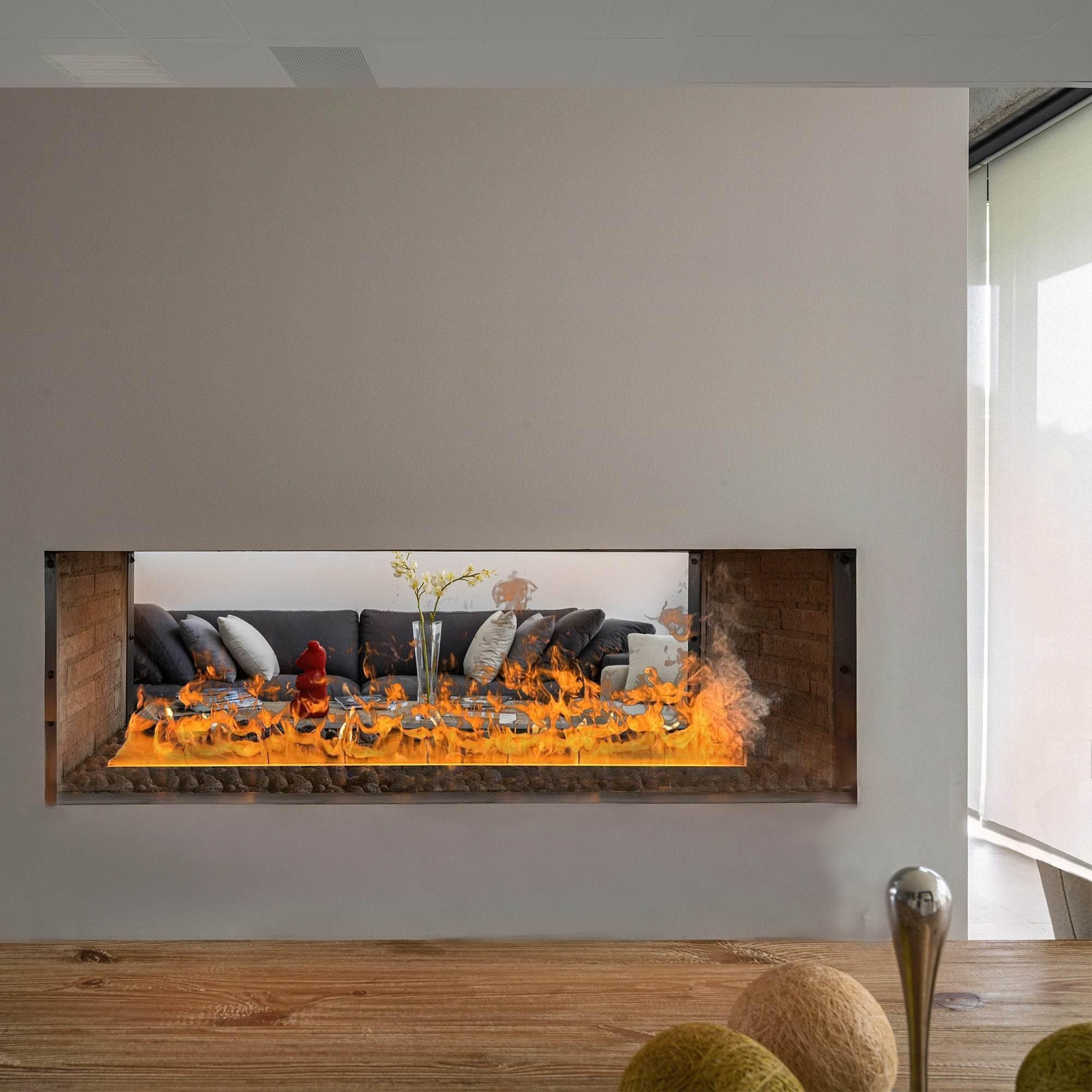 Litedeer Homes Mercury 100 Inch Modern 3D Water Vapor Smart Electric Fireplace Insert