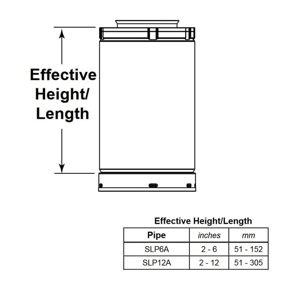Majestic SLP6A-BK 3 Inch to 6 Inch Telescoping Pipe Extension