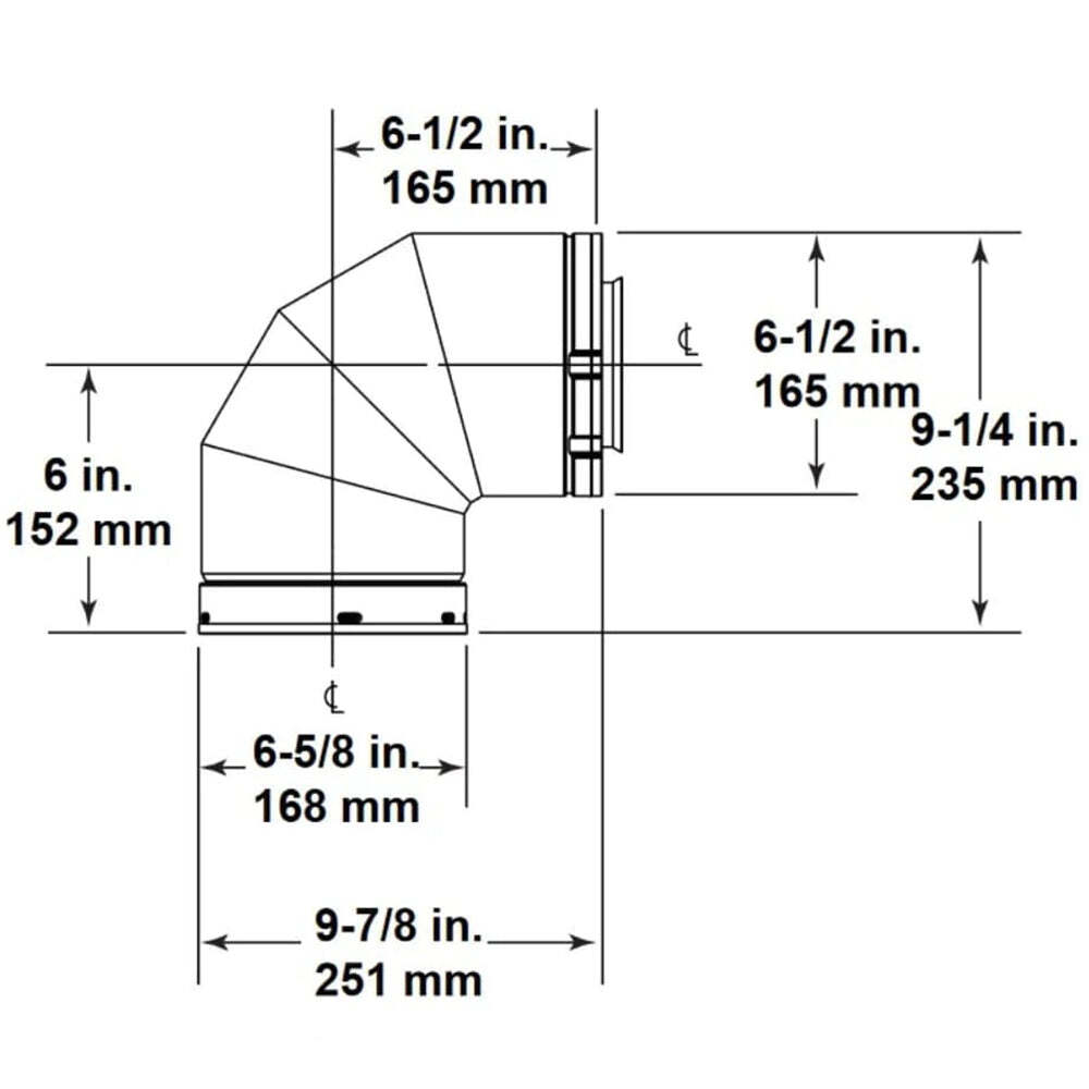 Majestic SLP90-BK 90 Degree Elbow