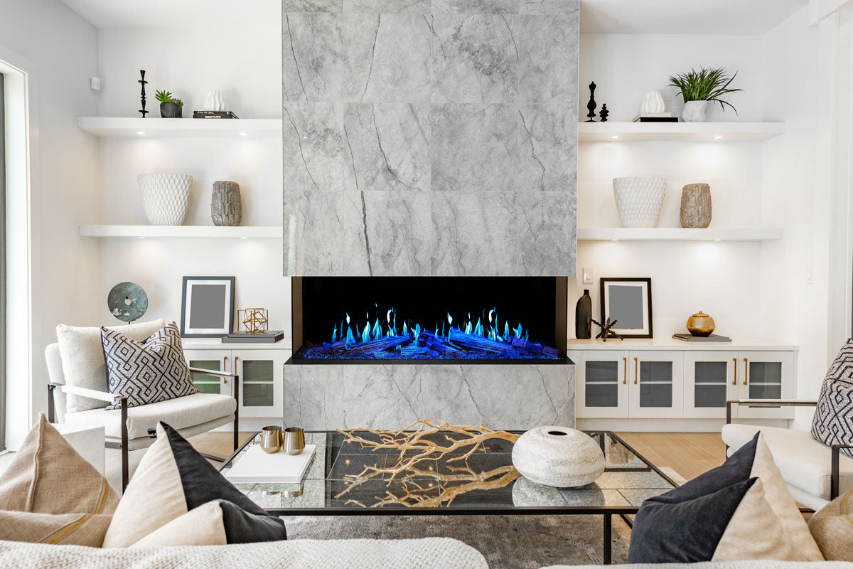 Modern Flames 100 Inch Orion V2 Multi-View Bay Front Wall Mount Electric Fireplace