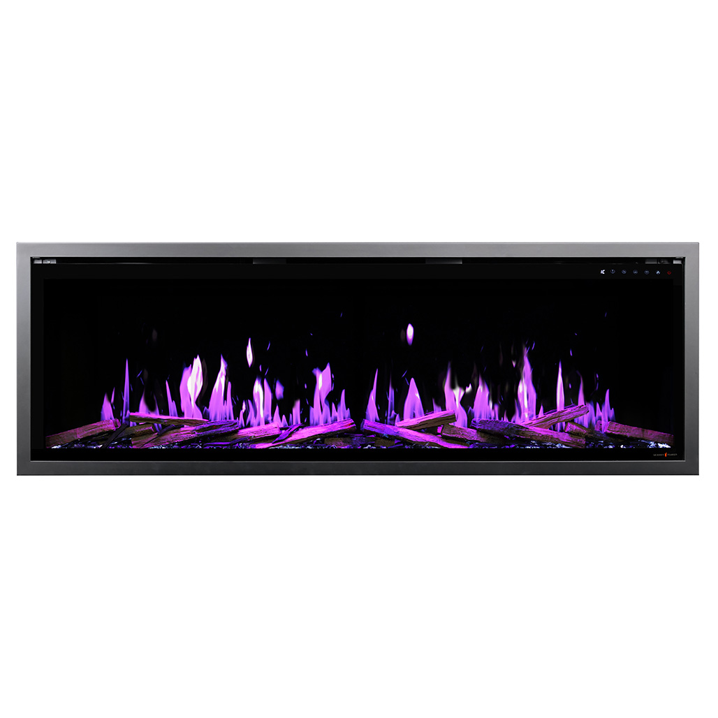 Modern Flames 76 Inch Orion V2 Slim Wall Mount Electric Fireplace