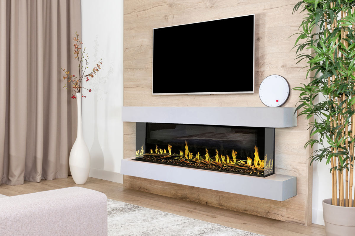 Modern Flames Ready to Finish Floating Mantel for 76 Inch Orion Electric Fireplace