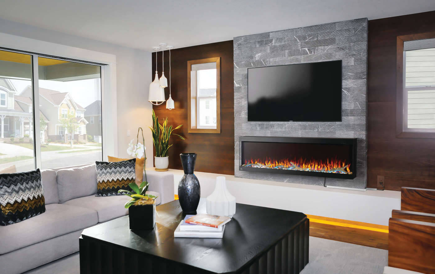 Napoleon 60 Inch Trivista Pictura Wall Hanging Electric Fireplace