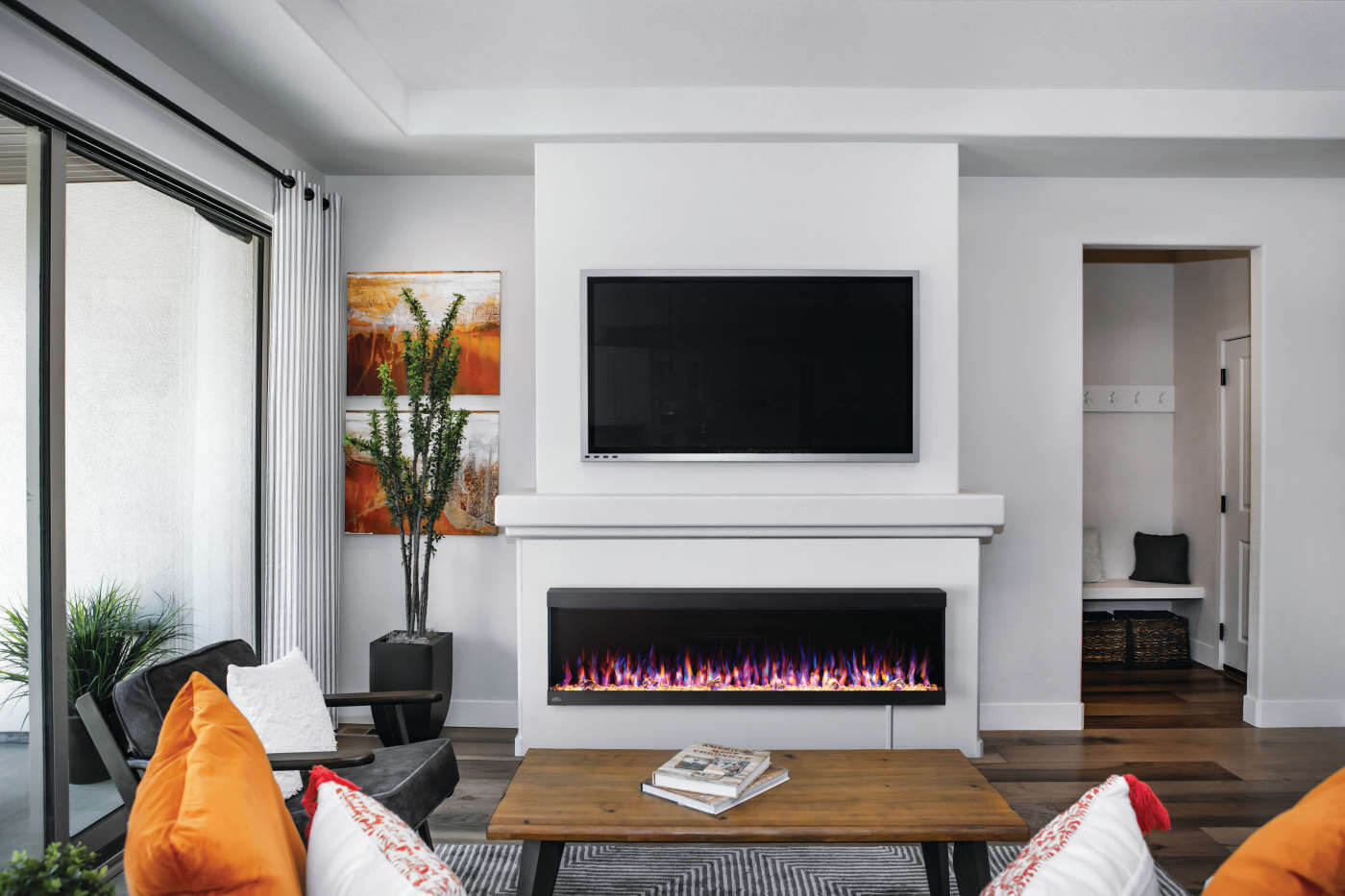 Napoleon 60 Inch Trivista Pictura Wall Hanging Electric Fireplace