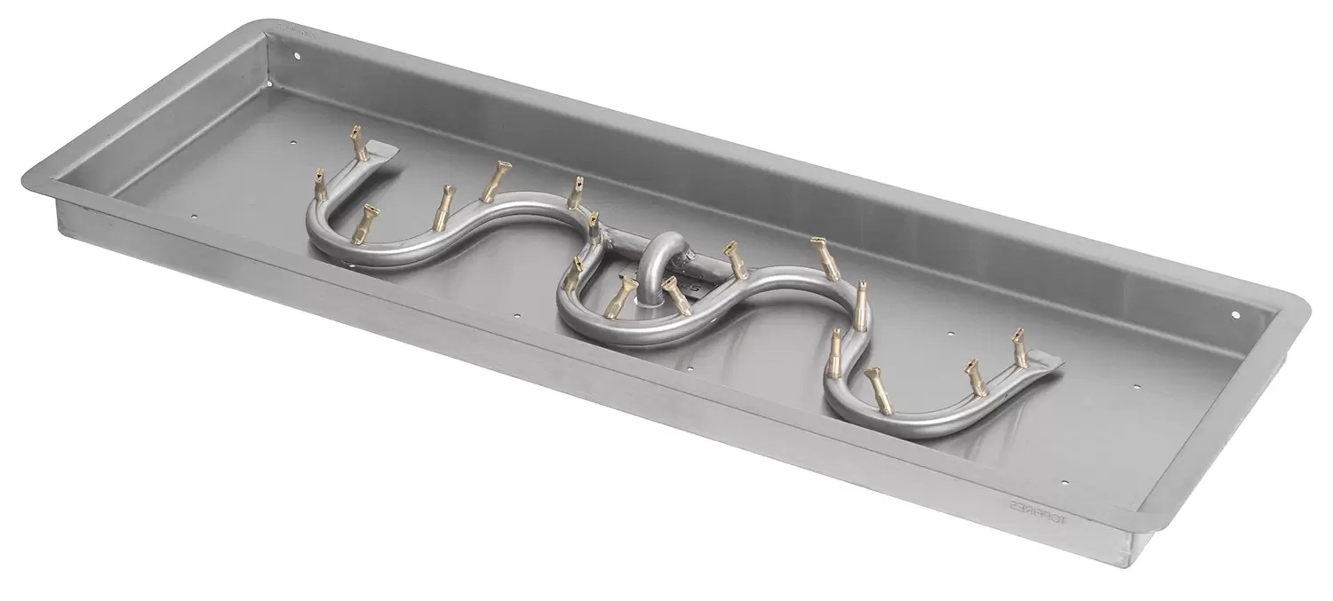 The Outdoor Plus 24 x 12 Inch Rectangular Drop-In Switchback Bullet Burner Kit