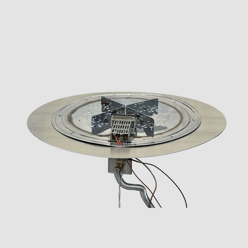 Outdoor Greatroom Company 48 Inch Round Crystal Fire Plus Gas Burner Plate
