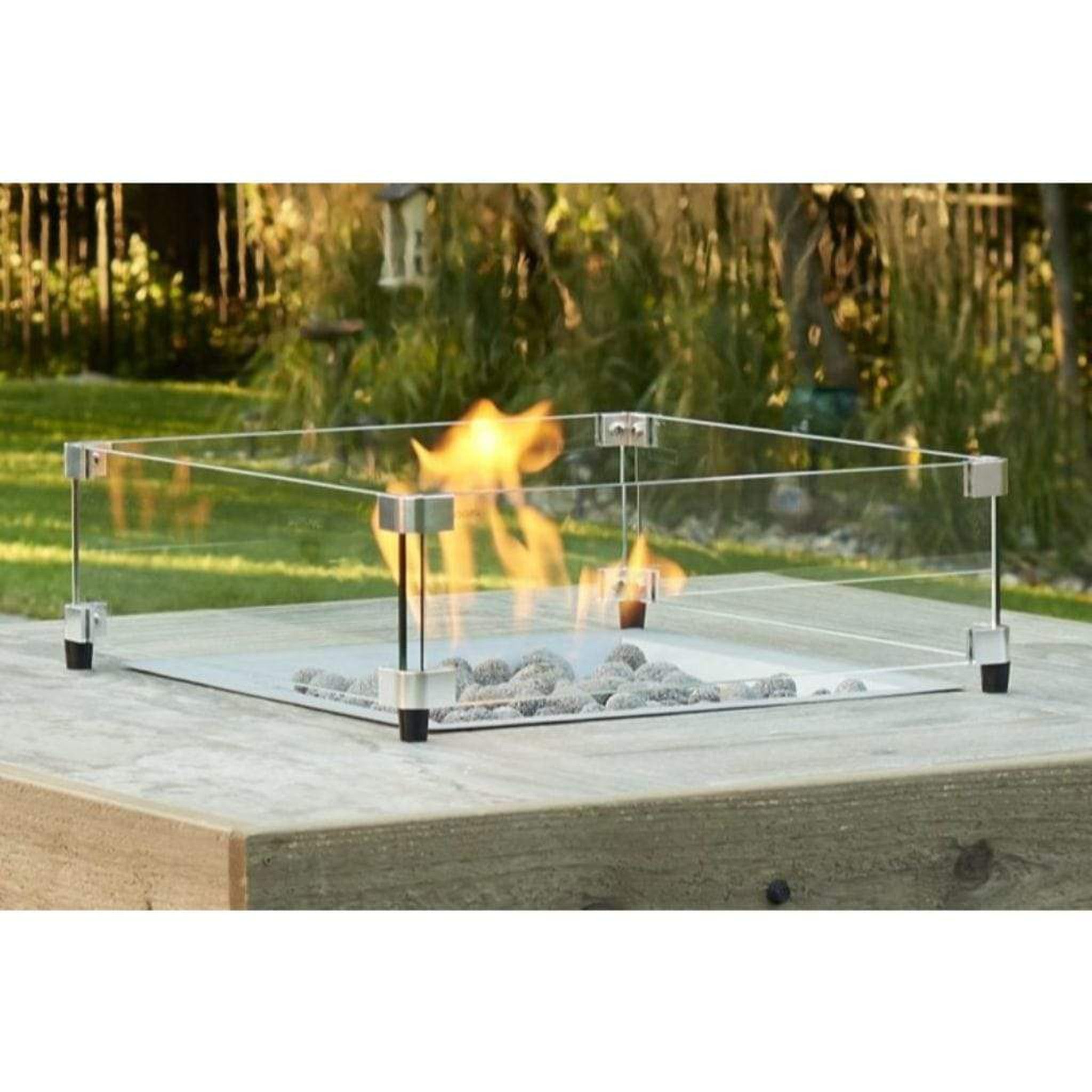 Outdoor Greatroom Company Square Glass Wind Guard for 24 Inch Burners