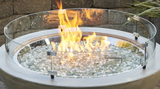 Outdoor Greatroom Round Glass Wind Guard for 30 Inch Burners