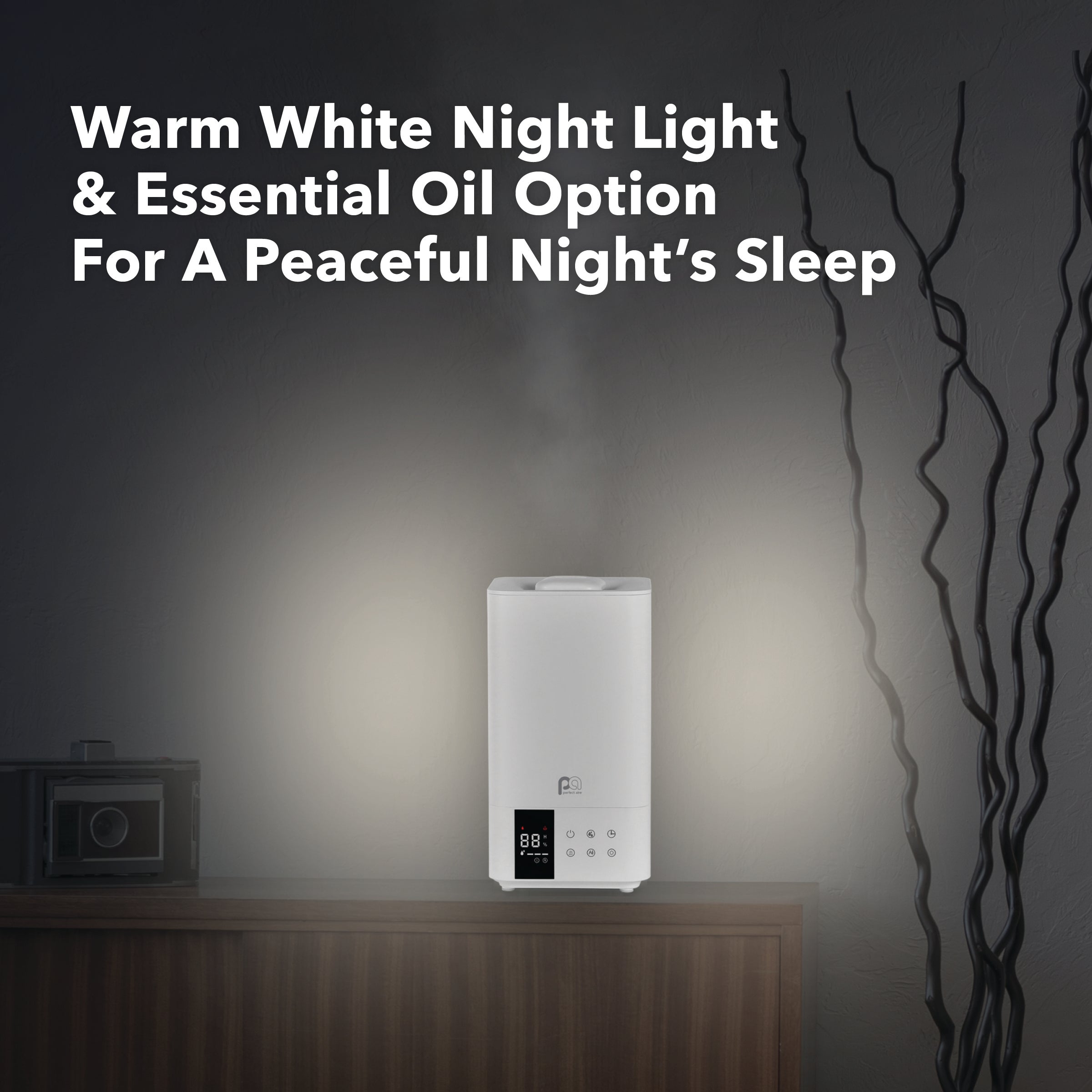 Perfect Aire 1.32 Gallon Top Fill Ultrasonic Cool/Warm Mist Hybrid Humidifier
