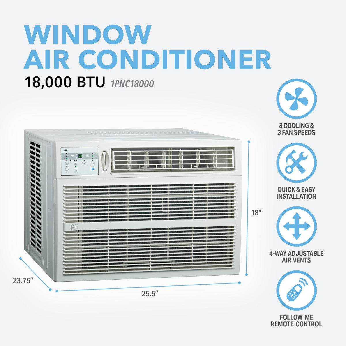 Perfect Aire 18K BTU Window Air Conditioner with Remote Control