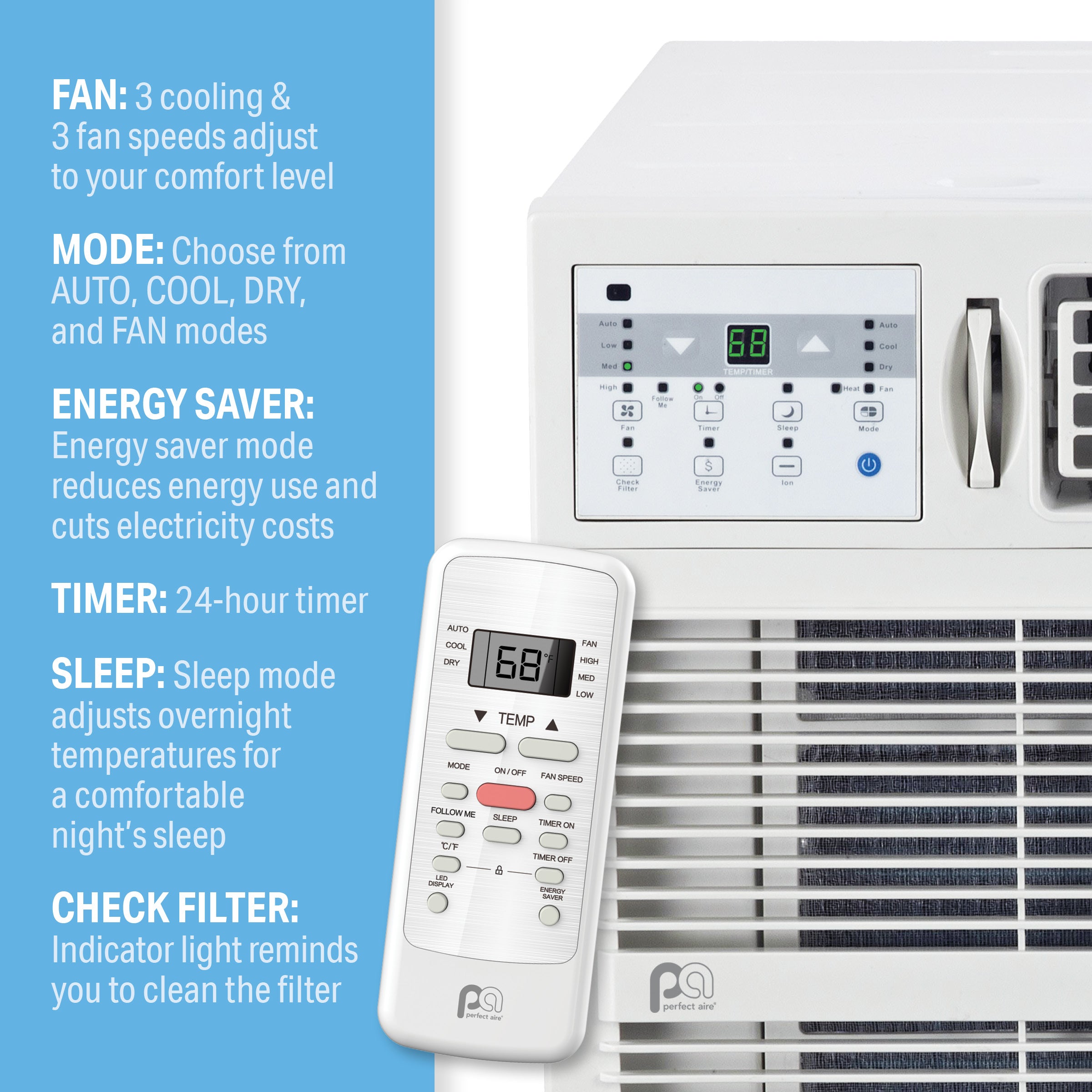 Perfect Aire 18K BTU Window Air Conditioner with Remote Control
