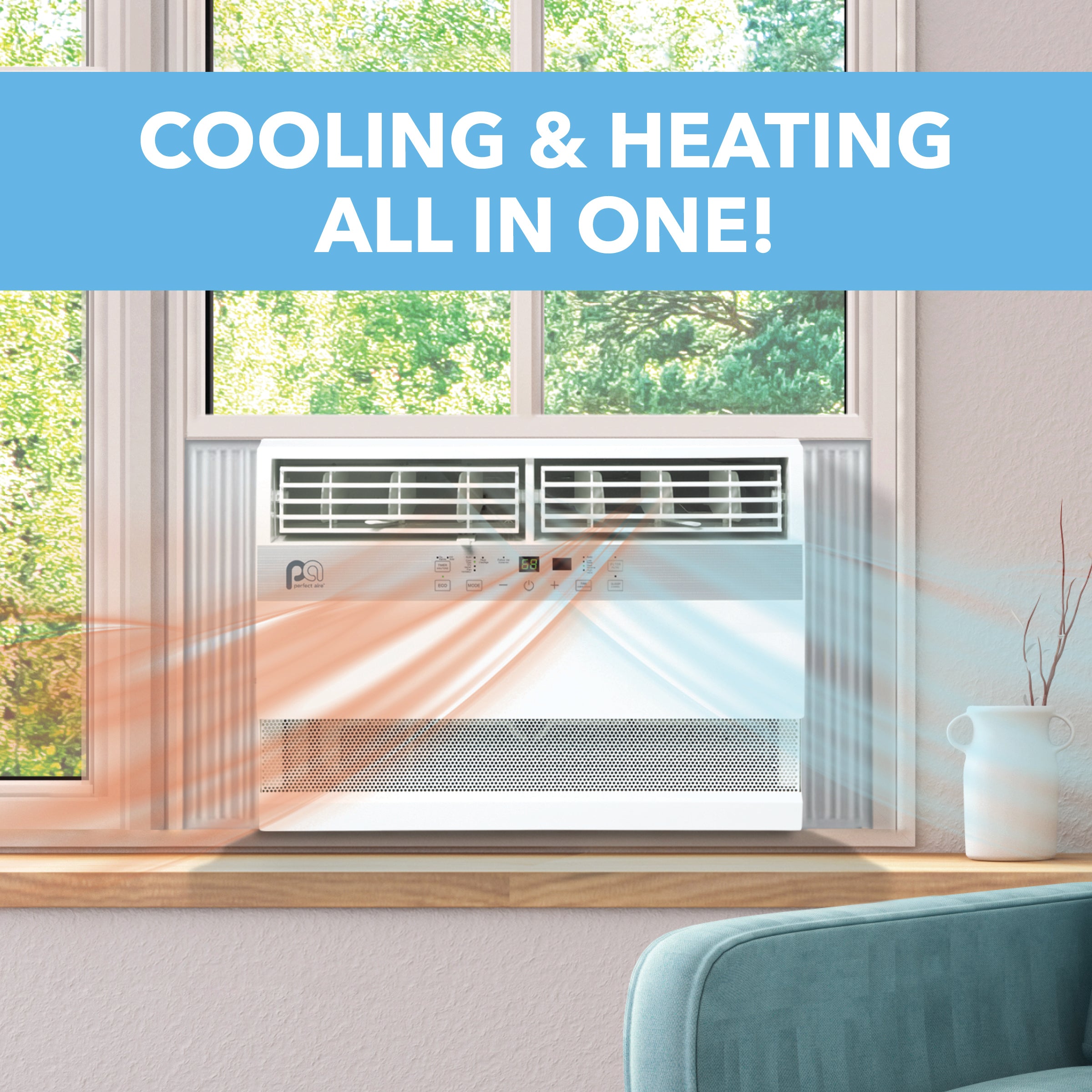 Perfect Aire 12K BTU Window Air Conditioner with Electric Heater
