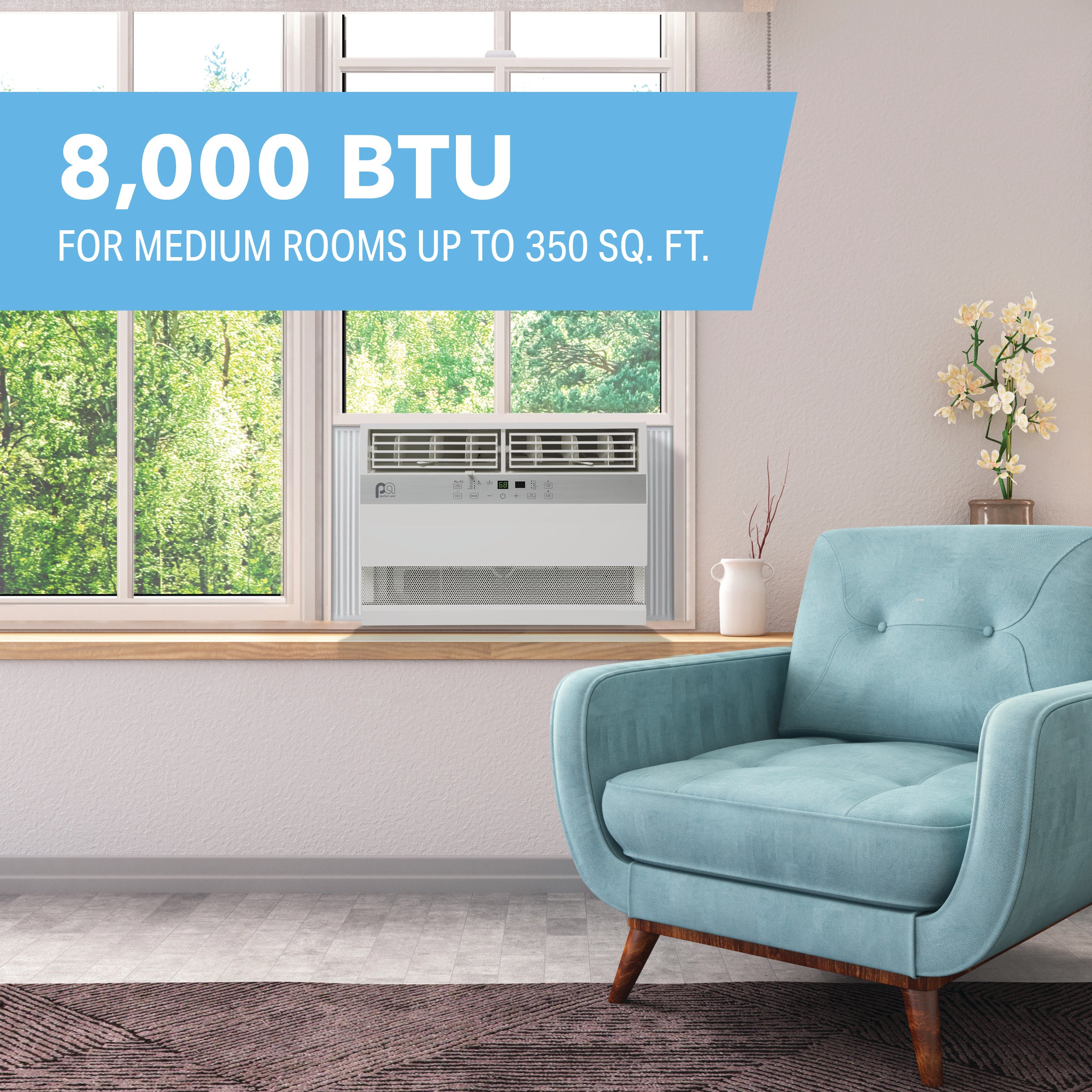 Perfect Aire 8K BTU Window Air Conditioner with Electric Heater