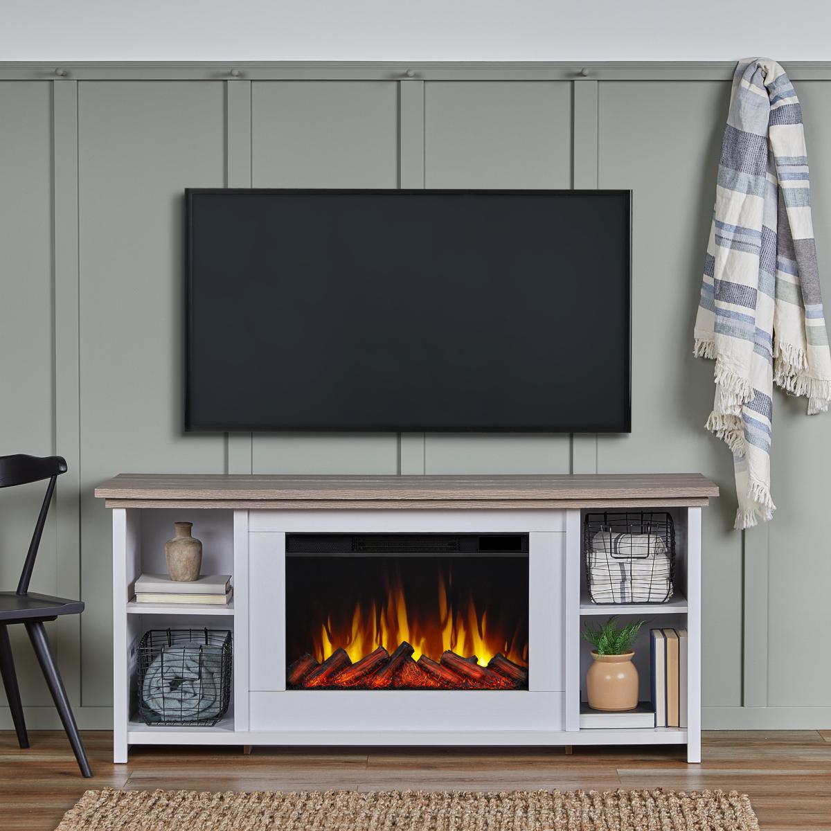 Real Flame 62 Inch Tramore Slim Electric Fireplace TV Stand