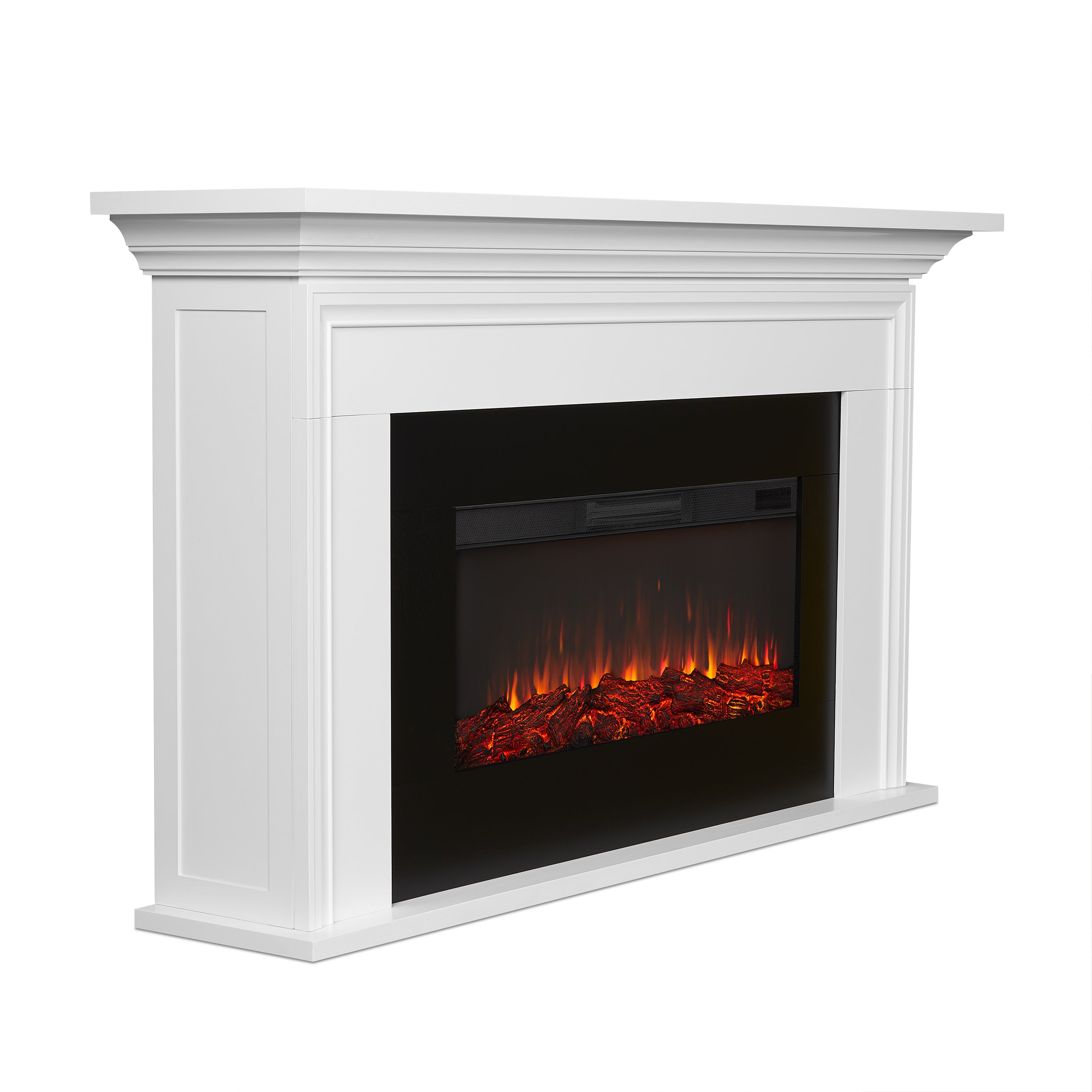 Real Flame 76 Inch Cleo Landscape Electric Fireplace with Mantel