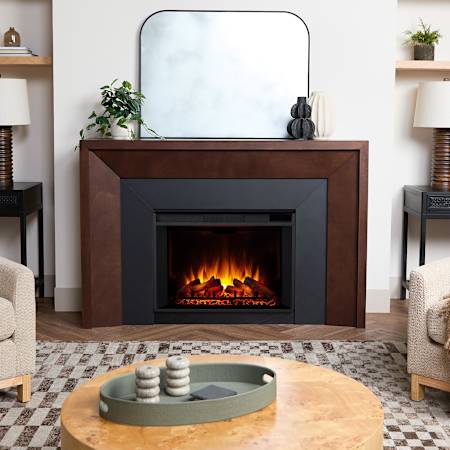 Real Flame 64 Inch Brooks Grand Electric Fireplace with Mantel