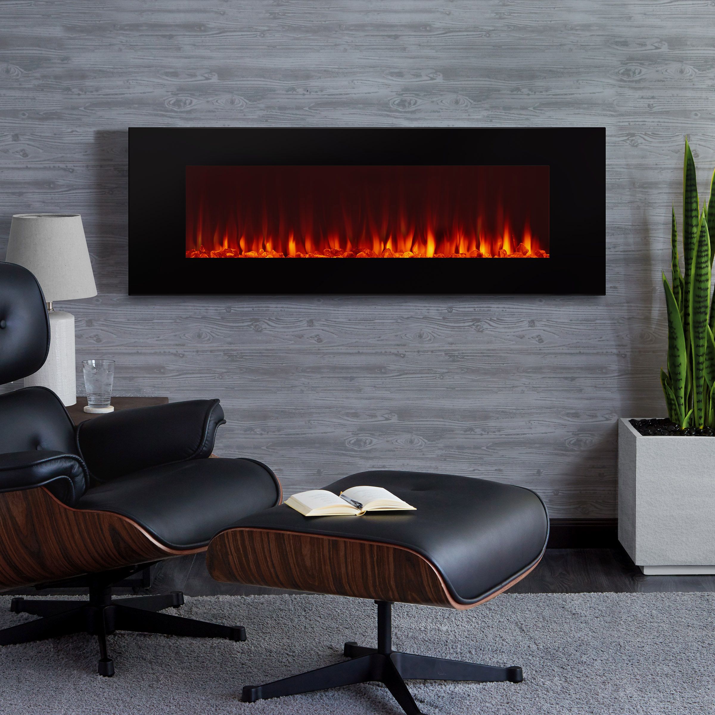 Real Flame 50 Inch DiNatale Wall Mount Linear Electric Fireplace