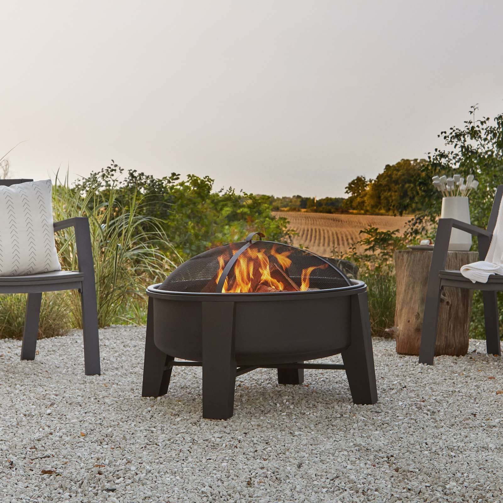 Real Flame 35 Inch Forsyth Wood Burning Fire Pit