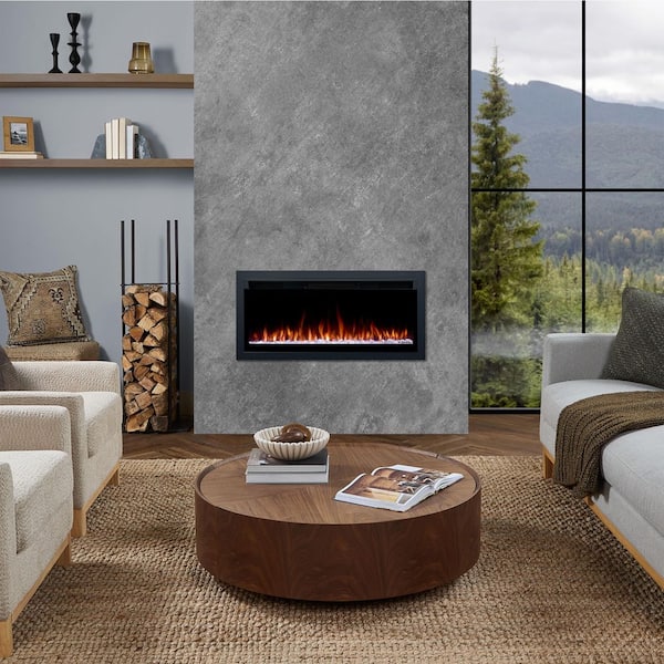 Real Flame 42 Inch Landscape Wall Mount or Recessed Linear Smart Electric Fireplace