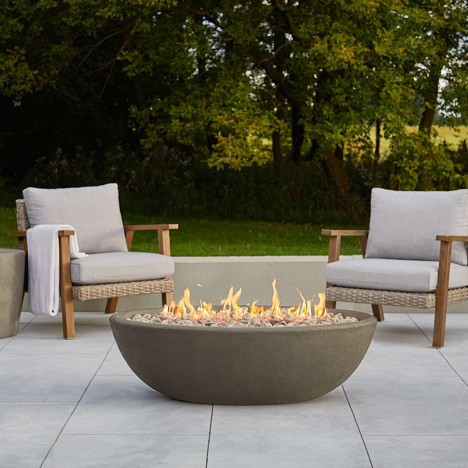 Real Flame 49 Inch Riverside Oval Propane Fire Bowl