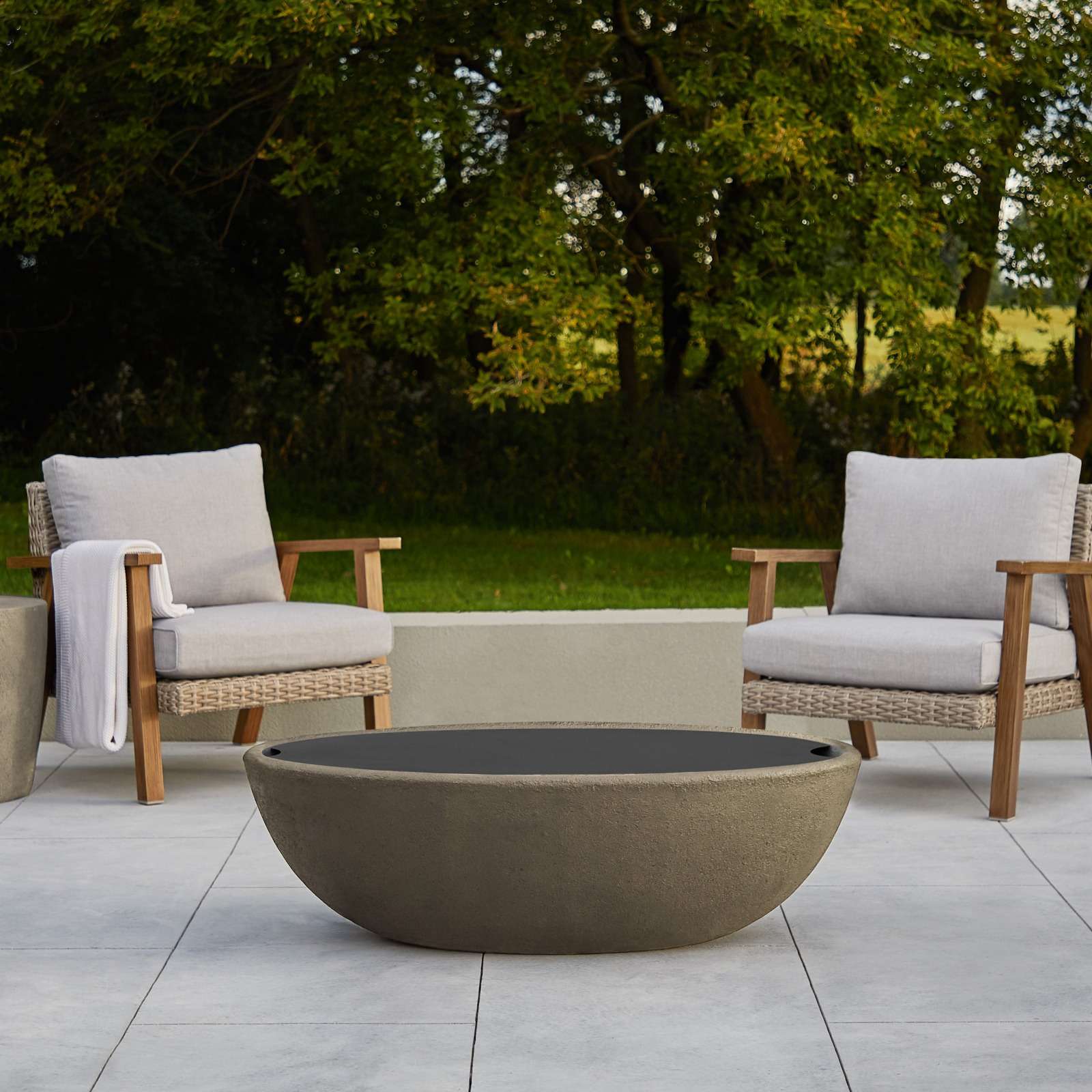 Real Flame Steel Oval Lid for 49 Inch Riverside Fire Bowl