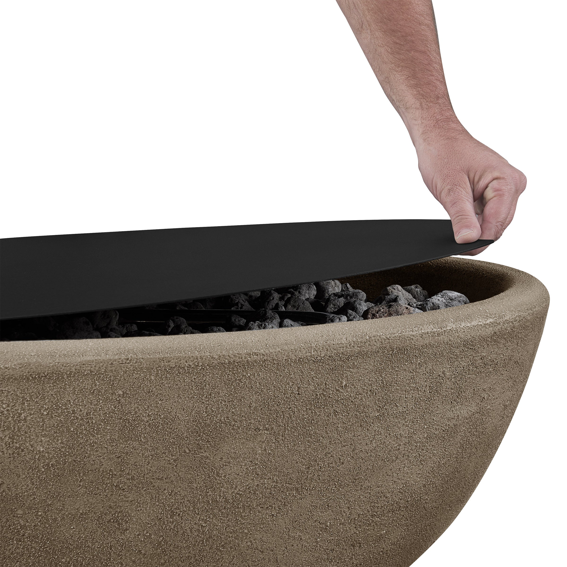 Real Flame Steel Oval Lid for 49 Inch Riverside Fire Bowl