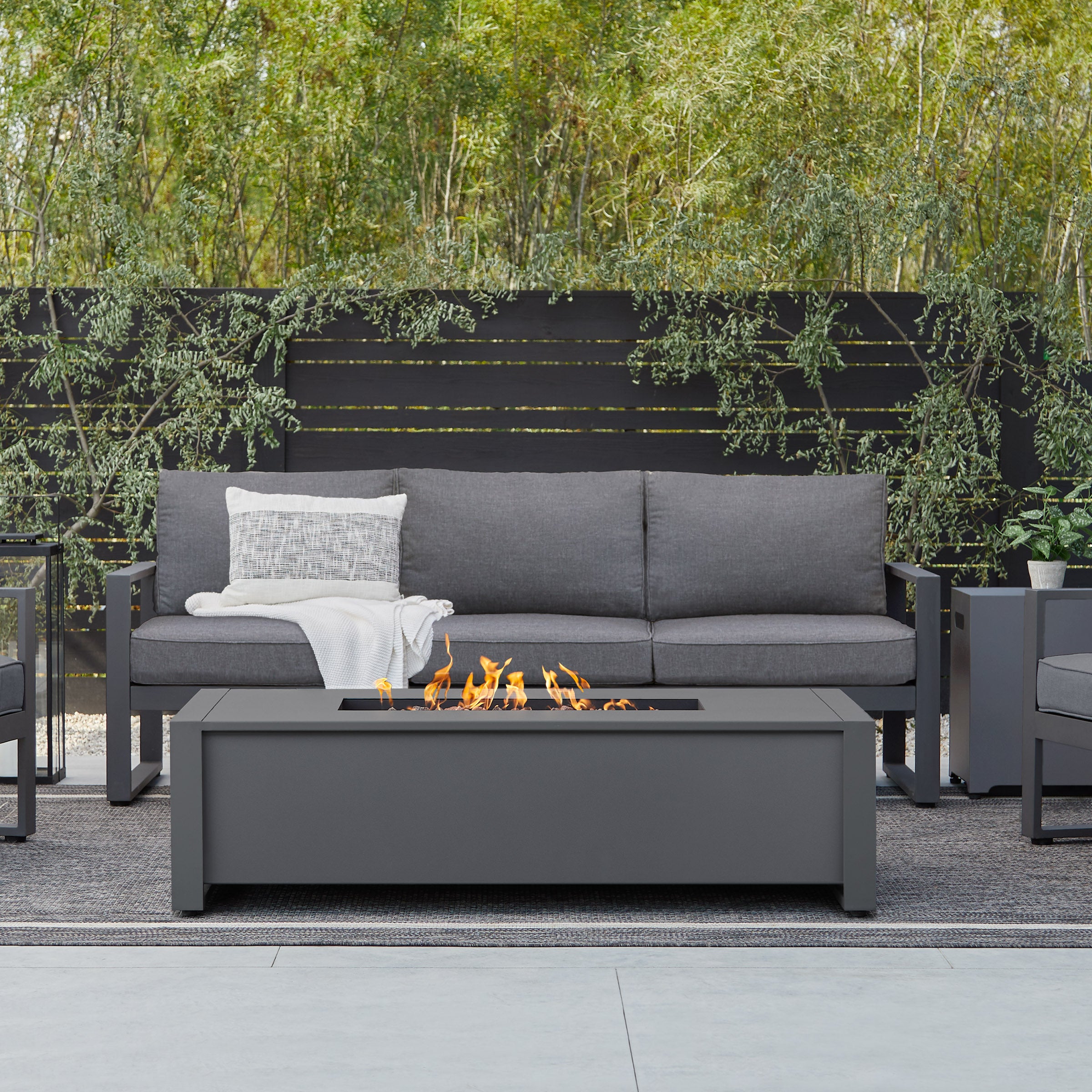Real Flame 52 Inch Keenan Rectangular Propane Fire Table