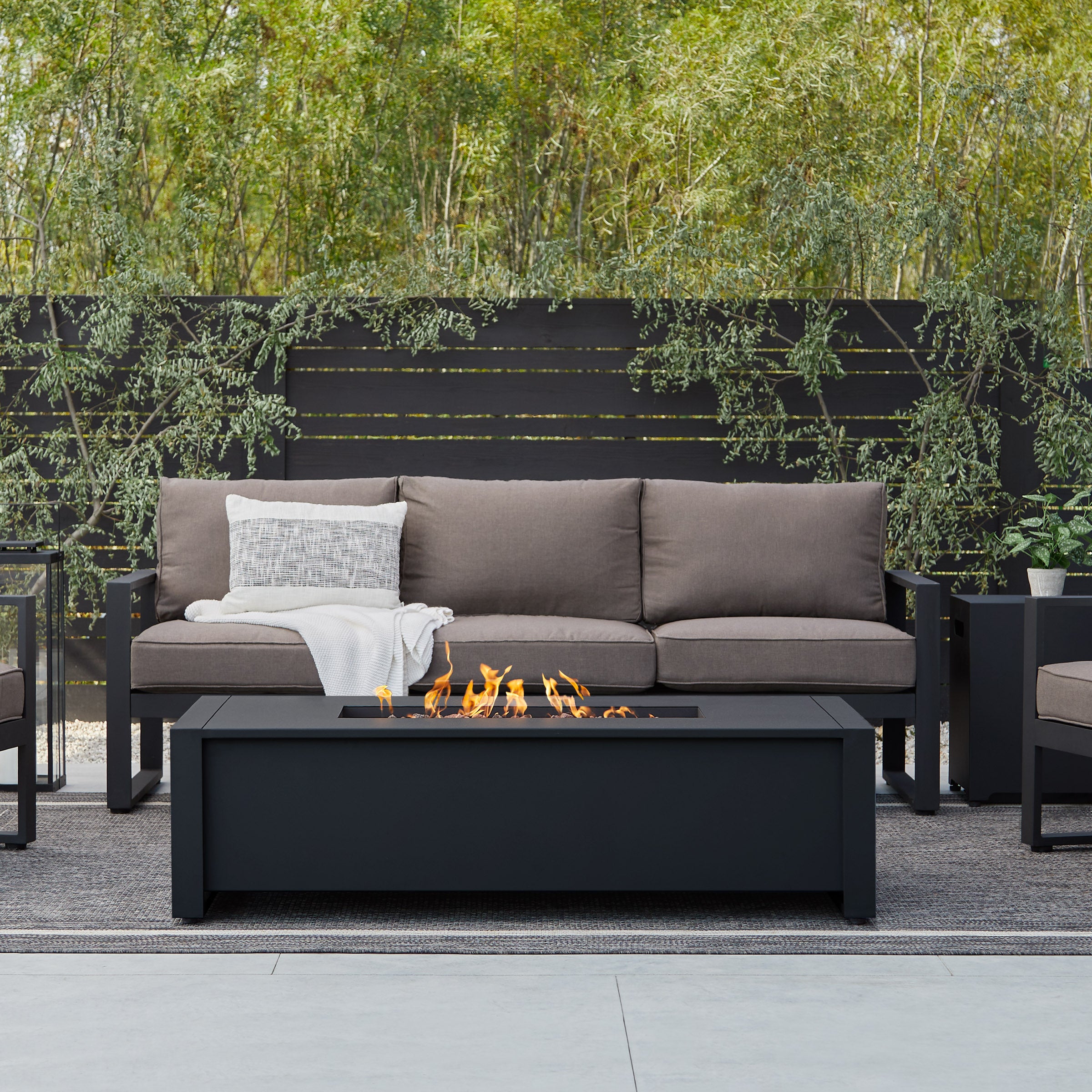 Real Flame 52 Inch Keenan Rectangular Propane Fire Table