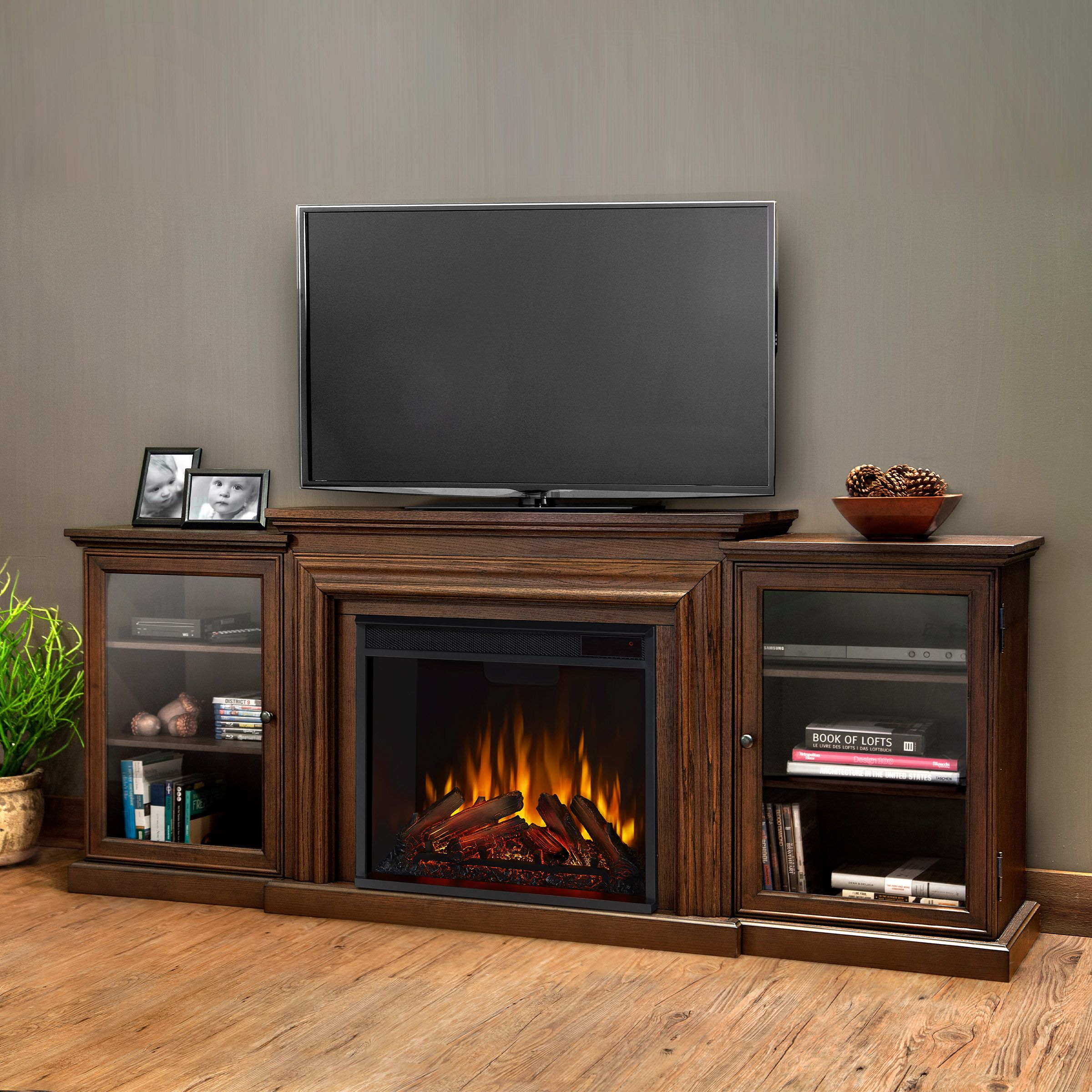 Real Flame 72 Inch Frederick Electric Fireplace TV Stand