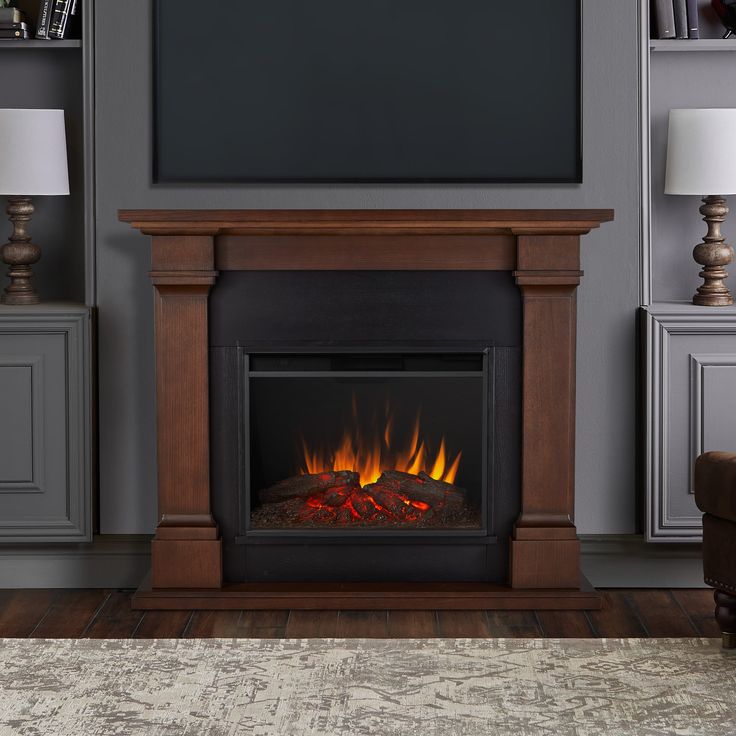 Real Flame 63 Inch Callaway Grand Electric Fireplace with Mantel