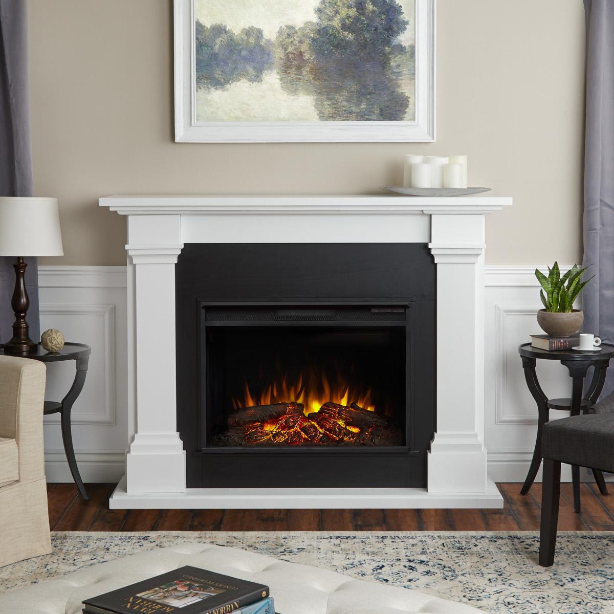 Real Flame 63 Inch Callaway Grand Electric Fireplace with Mantel