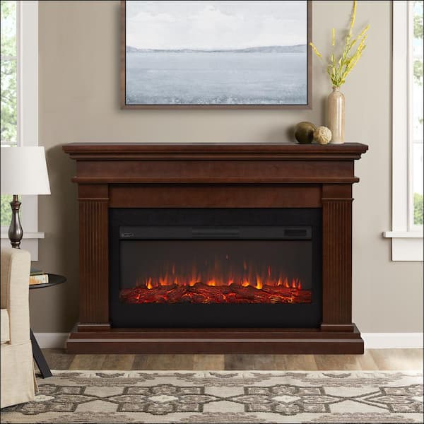 Real Flame 59 Inch Beau Landscape Electric Fireplace with Mantel